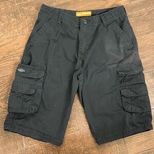Lee Dungarees 100% Cotton Black Cargo Shorts Classic Utility Design